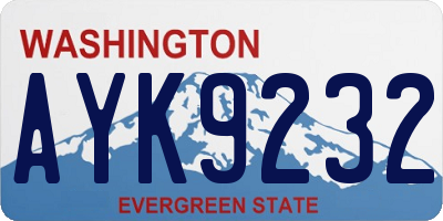 WA license plate AYK9232