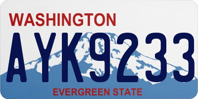 WA license plate AYK9233