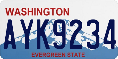 WA license plate AYK9234
