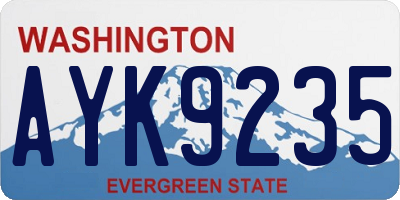 WA license plate AYK9235