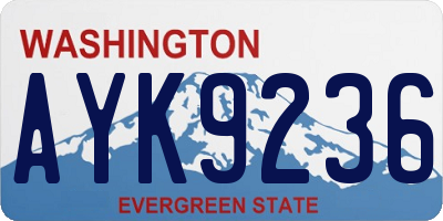 WA license plate AYK9236