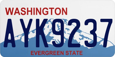 WA license plate AYK9237