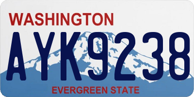 WA license plate AYK9238