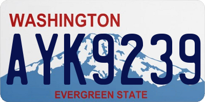 WA license plate AYK9239