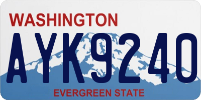 WA license plate AYK9240