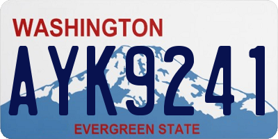 WA license plate AYK9241