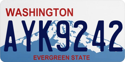 WA license plate AYK9242