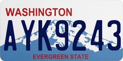 WA license plate AYK9243