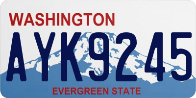 WA license plate AYK9245