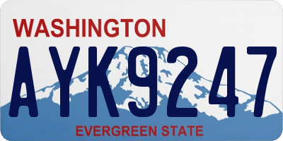 WA license plate AYK9247