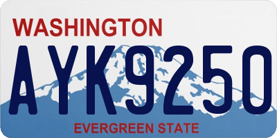 WA license plate AYK9250