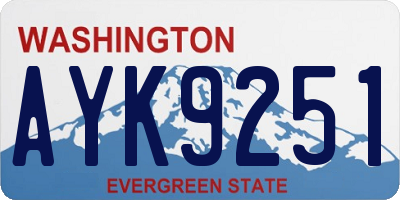 WA license plate AYK9251