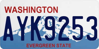 WA license plate AYK9253
