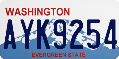 WA license plate AYK9254