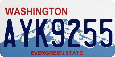 WA license plate AYK9255
