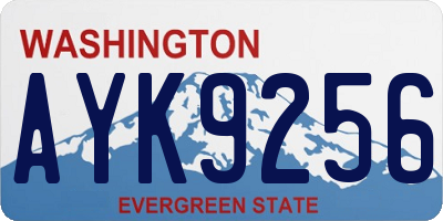 WA license plate AYK9256