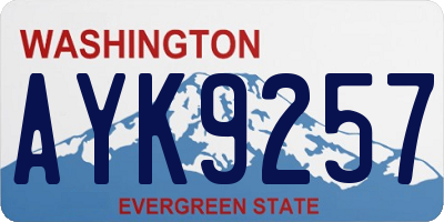 WA license plate AYK9257