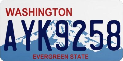 WA license plate AYK9258