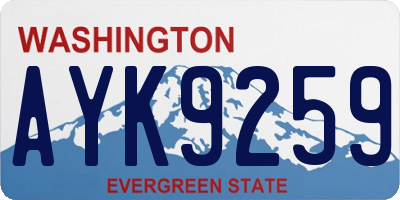 WA license plate AYK9259