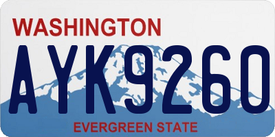 WA license plate AYK9260