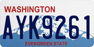 WA license plate AYK9261