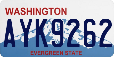 WA license plate AYK9262
