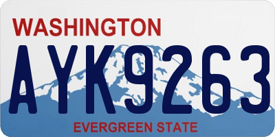 WA license plate AYK9263