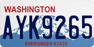 WA license plate AYK9265