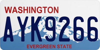 WA license plate AYK9266