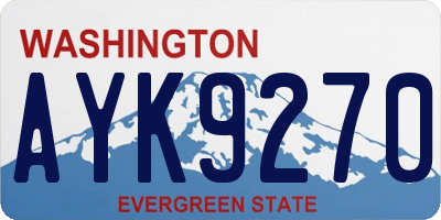 WA license plate AYK9270