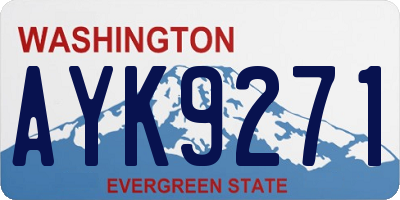 WA license plate AYK9271