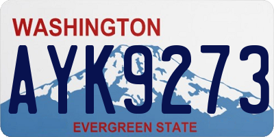 WA license plate AYK9273