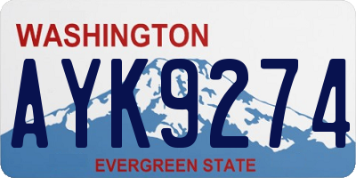 WA license plate AYK9274