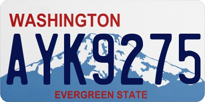 WA license plate AYK9275