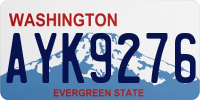 WA license plate AYK9276