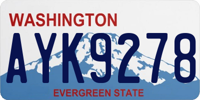 WA license plate AYK9278