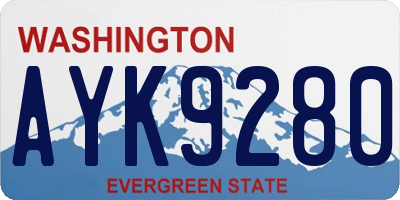 WA license plate AYK9280