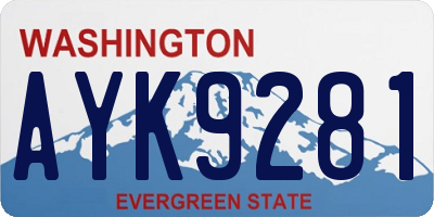 WA license plate AYK9281
