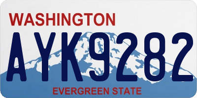WA license plate AYK9282