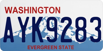 WA license plate AYK9283