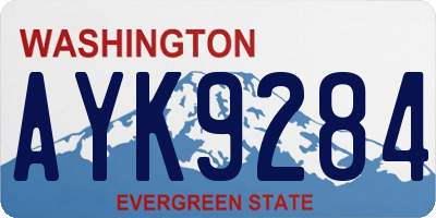WA license plate AYK9284