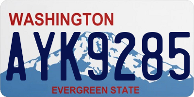 WA license plate AYK9285