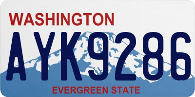 WA license plate AYK9286