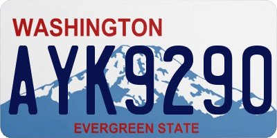 WA license plate AYK9290