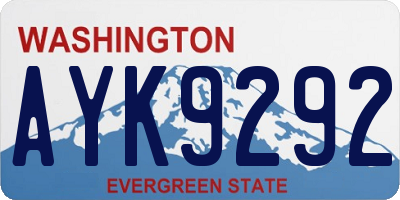 WA license plate AYK9292