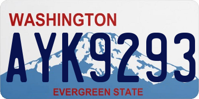WA license plate AYK9293