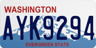 WA license plate AYK9294