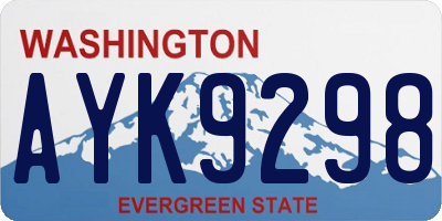 WA license plate AYK9298