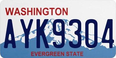 WA license plate AYK9304