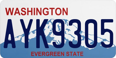 WA license plate AYK9305